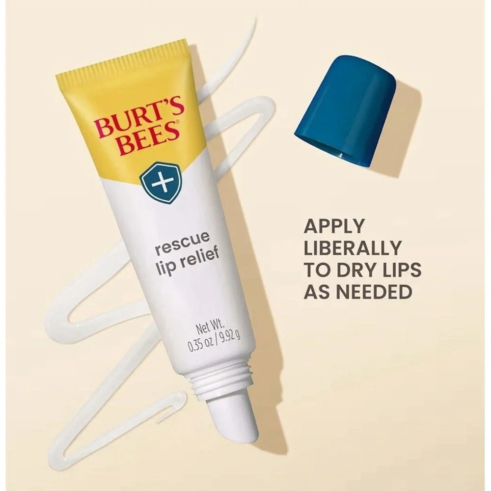 Burt's Bees Rescue Lip Relief Natural Healing Balm, 9.92 g -‎ 2 Pack Set